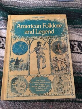 Reader's Digest "American Folklore and Legend" Hardcover Book - Teal & Cream